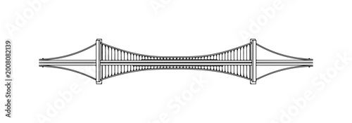Minimalist Suspension Bridge Artwork - Clean SVG Vector Design