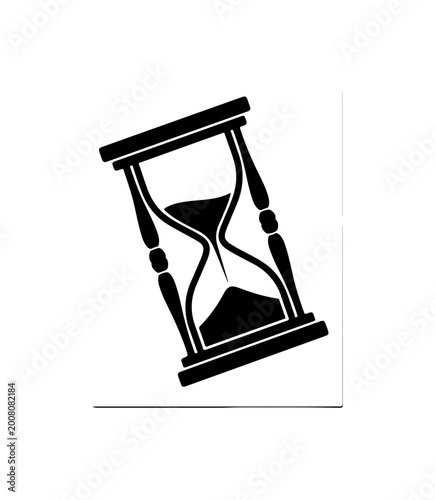 Bold Black Tilted Hourglass Icon - Minimalist Time Symbol