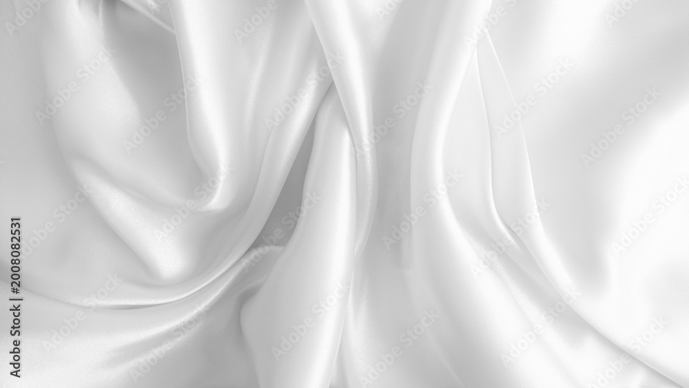 Fototapeta premium White fabric background. Wrinkled cloth texture