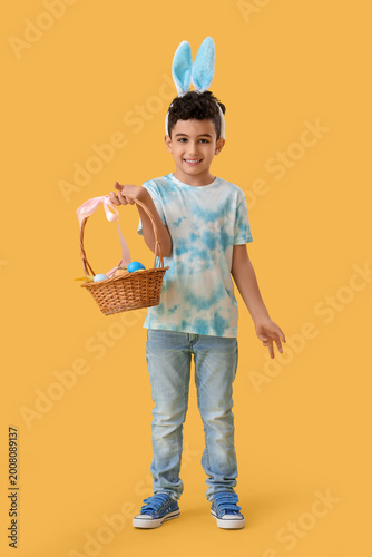 Cute little boy in bunny ea...