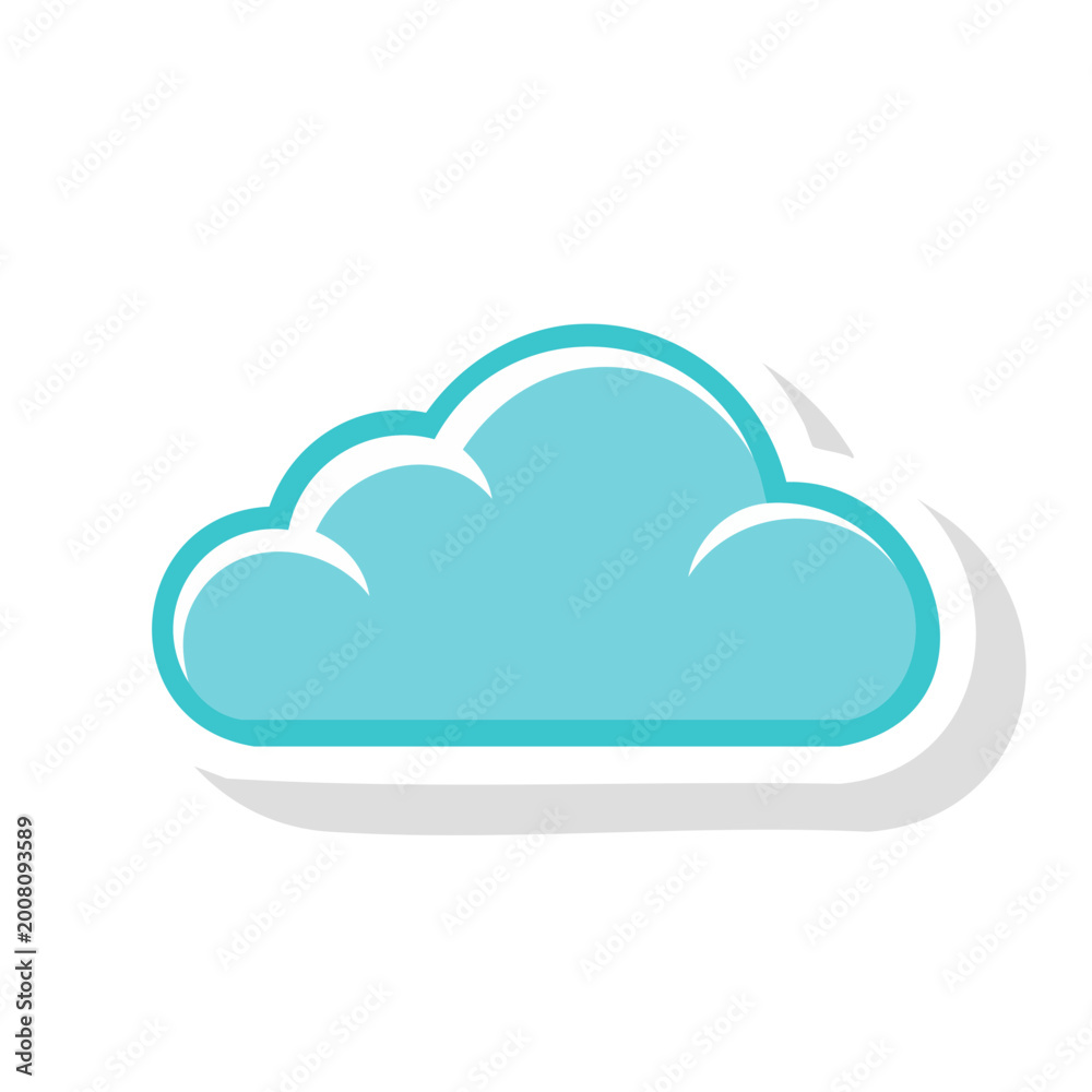 Fototapeta premium Stylized Blue Cloud Icon