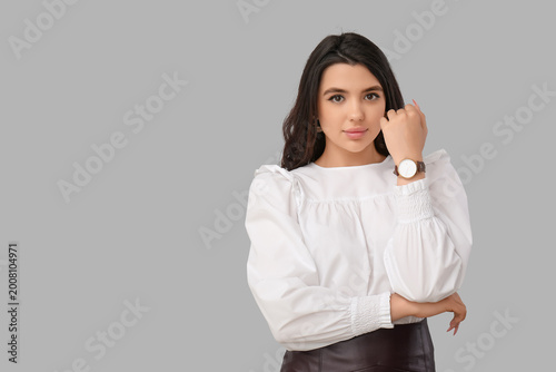 Beautiful young woman with ...