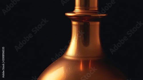alembic. A single copper alembic still with polished curves under warm light. safety posters, maintenance manuals, designed for precision metalworking and fabrication facilities, clarifies operation.