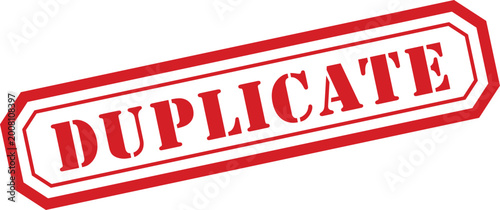 Bild auf Leinwand A clear red DUPLICATE stamp marking a second copy of a document on a clean white