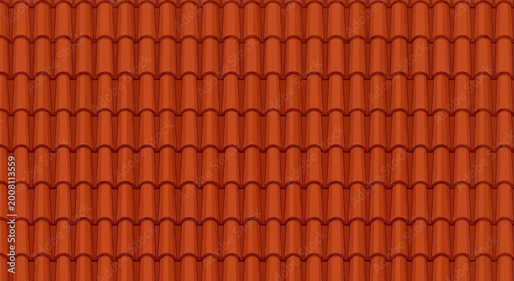 Naklejka premium Close-up view of a rusty red corrugated metal roof with repeating wave pattern