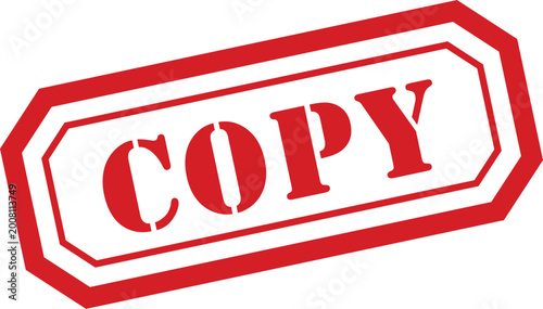 Obraz na płótnie A distinct red COPY stamp indicating a replica document status on a pristine whi