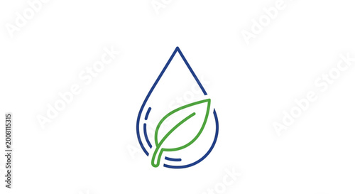 Leaf in water drop eco symbol.