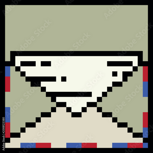 ixel Art Envelope Icon Retro Mail Illustration
