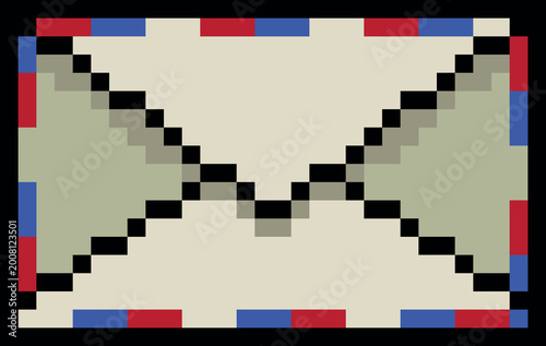 ixel Art Envelope Icon Retro Mail Illustration