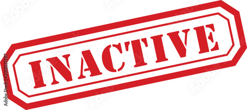 Foto A red rubber stamp style graphic clearly showing the word INACTIVE presented on