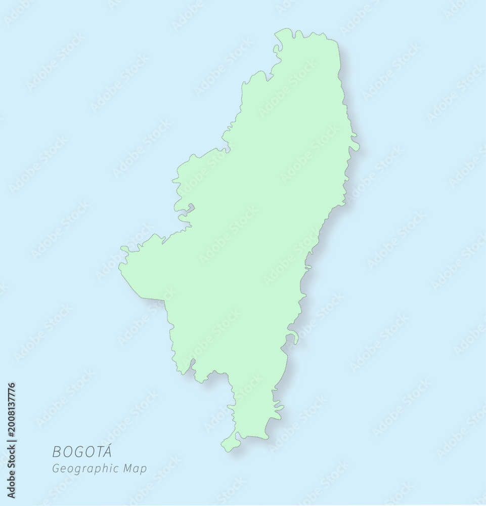 Obraz premium Bogotá Colombia Geographic Map Minimal Clean City Shape Vector