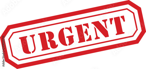 Obraz na plátně Bold red rubber stamp with the word URGENT indicating immediate attention on a w