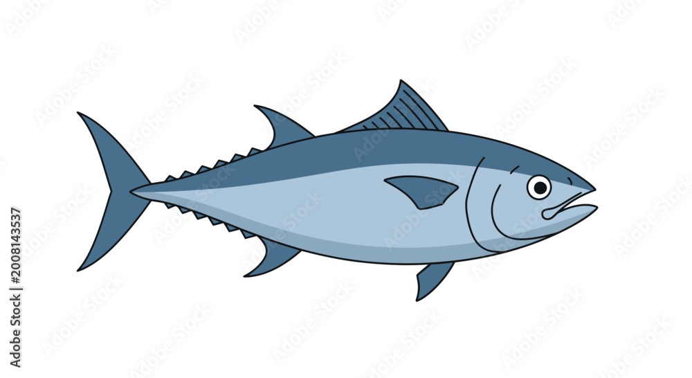 Fototapeta premium Tuna fish swimming in ocean waters.