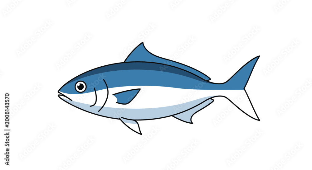 Fototapeta premium Blue and white colored fish swimming.
