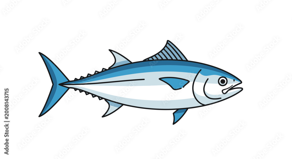 Obraz premium Blue fish swimming in ocean water.