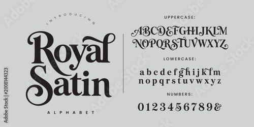 Картината върху платно Royal Satin Elegant Serif Display Alphabet Classic Luxury Font For Wedding Invit
