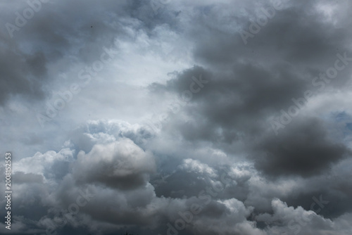 Fotografie Dark thunderstorm clouds rainny season