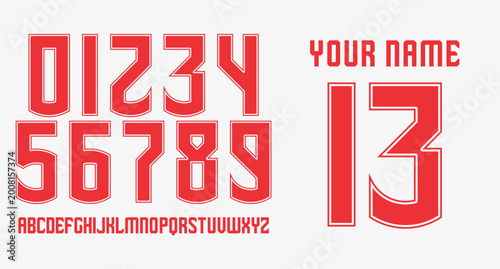 SPORTY VECTOR NUMBERSET FOR YOUR JERSEY