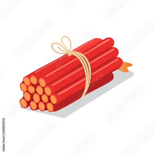 Bundle of Rhubarb Stalks Tied with Twine