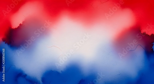 Abstract red white and blue watercolor background with soft blended texture and vibrant artistic gradient