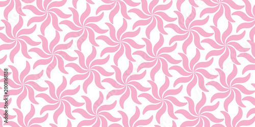 Modern Batik Floral Seamless Pattern with Geometric Petals
