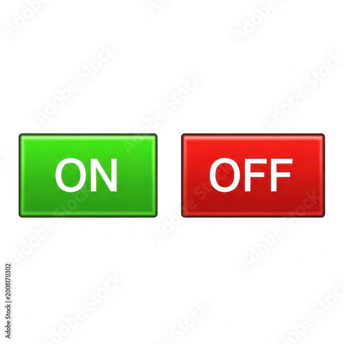 Red and green on off switch button icon set vector isolated on transparent background,png