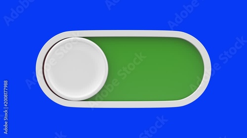 Toggle switch button on blue background. Isolated 3D illustration