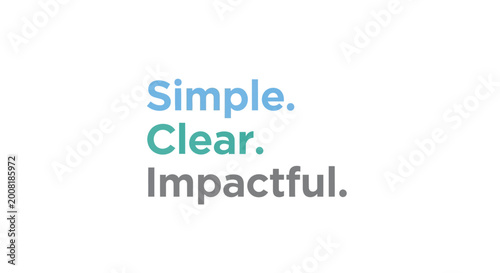 Simple, Clear, Impactful Text in Blue, Teal, Gray on White