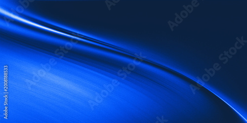 Obraz na płótnie Bright lines of light follow the curves and subtle textures resembling fine metal scratches, on an abstract blue background