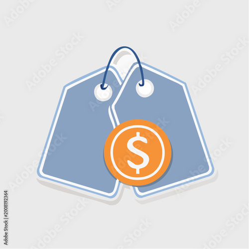 Price Tag and Dollar Coin Icon