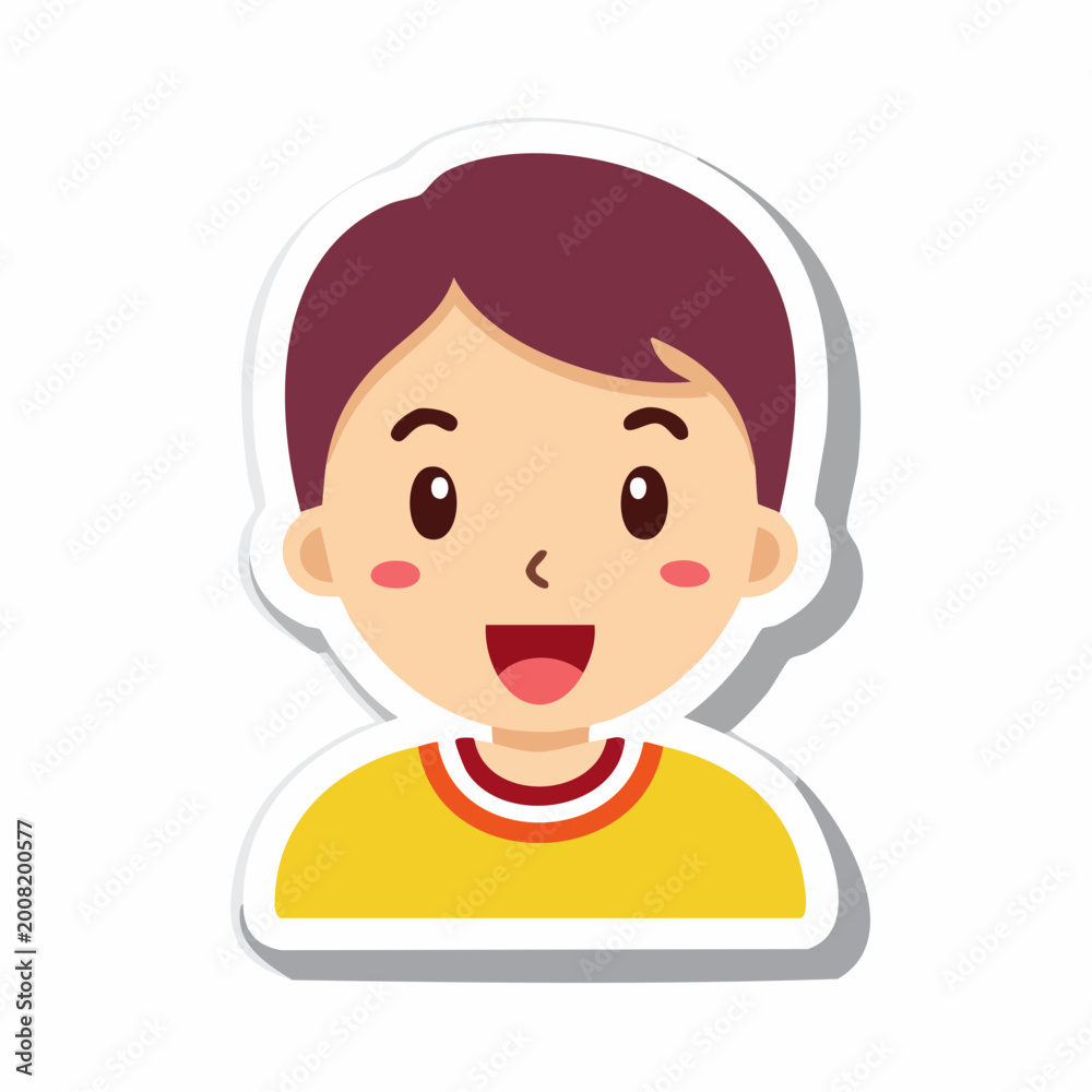 Obraz premium Cartoon boy smiling