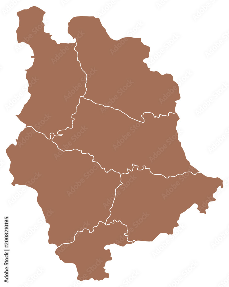 Obraz premium Vector Map of Nilphamari District with Thana Boundary Bangladesh