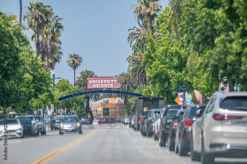 Naklejka premium university heights and hillcrest neighborhoods, san diego, california