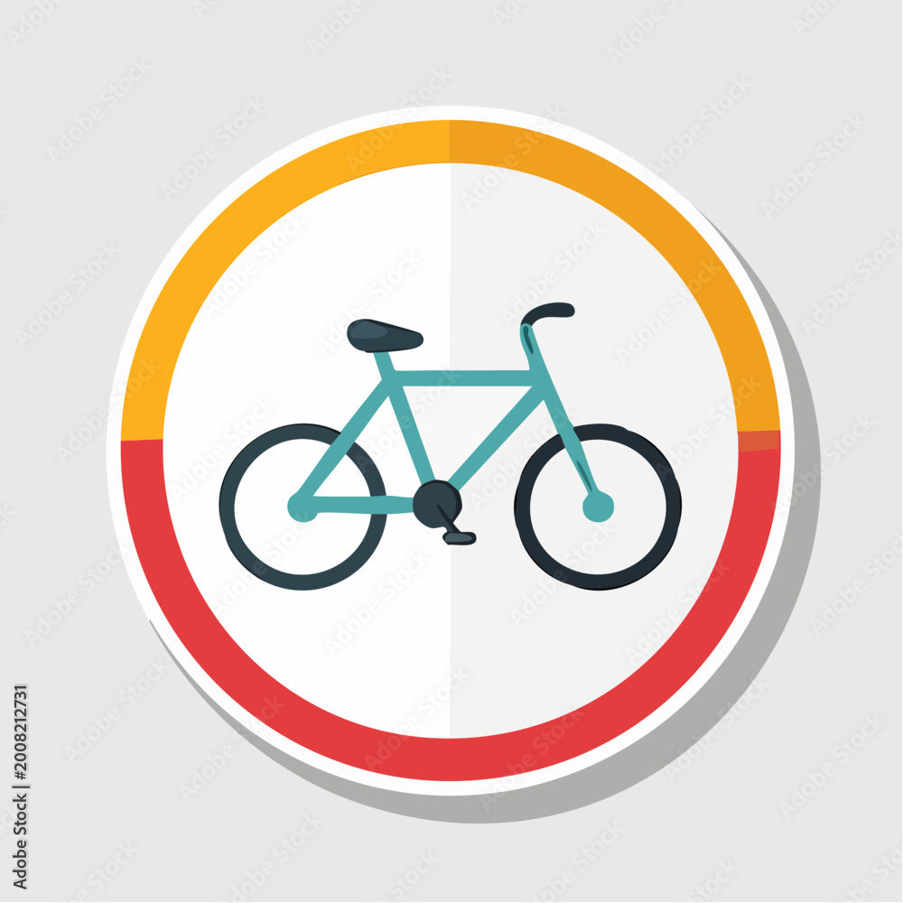 Fototapeta premium Bicycle icon in a circle