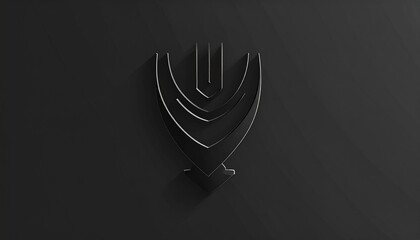 minimalist glowing jewish menorah on black background for hanukkah celebration