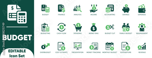 Tableau sur toile Budget icon set