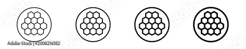 Hexagon Molecule Icon Set Different Style Collection 