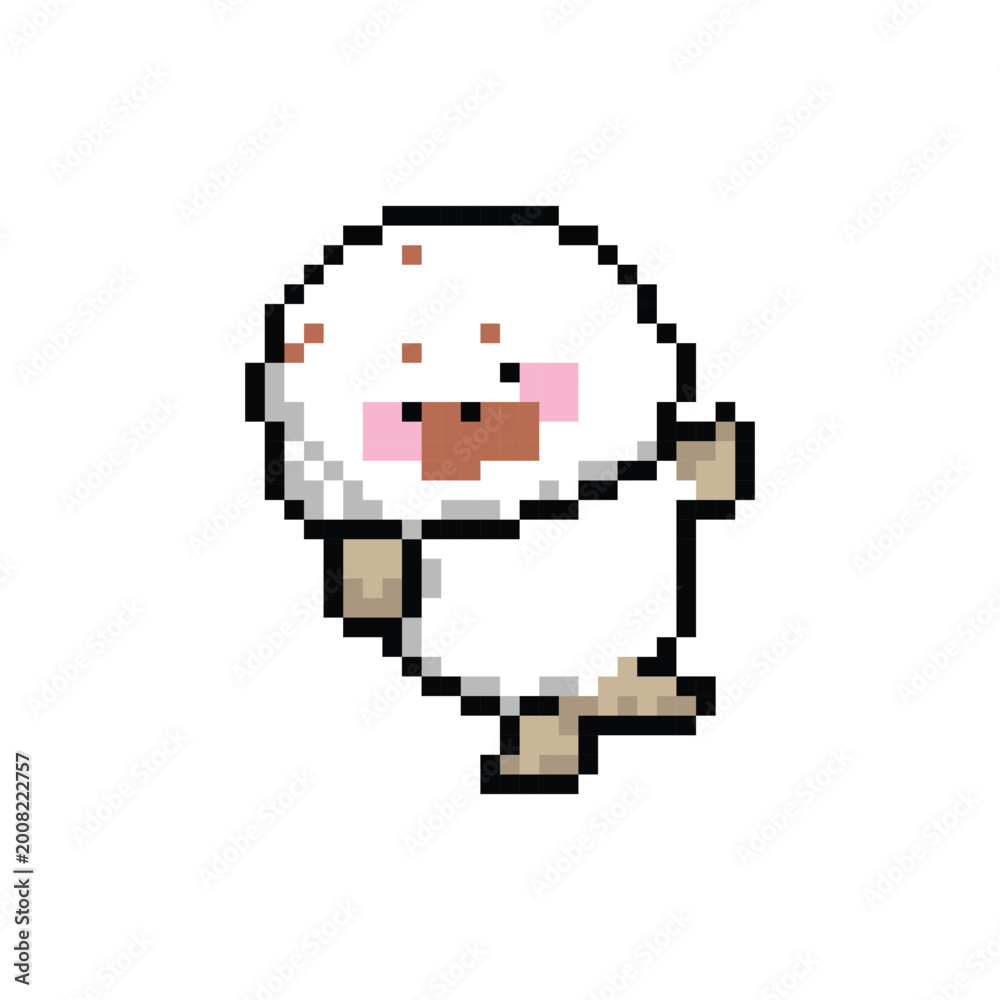 Fototapeta premium Cute illustration pixel art character seal design vector