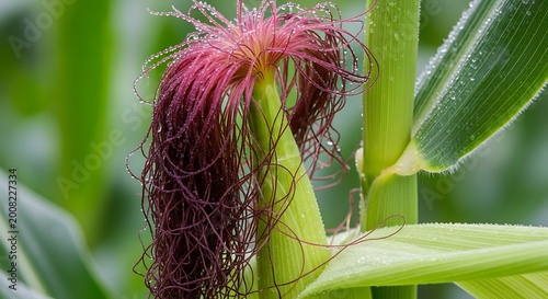 corn silk and ear in a field