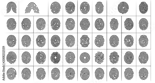 Foto Diverse collection of fingerprint patterns a visual study of dermal ridges and u