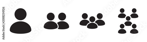 User group icon set. people, team, community, audience, social. solid style icon collection.