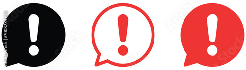 Canvastavla Warning alert bubble icons featuring caution, notice, and important message symb