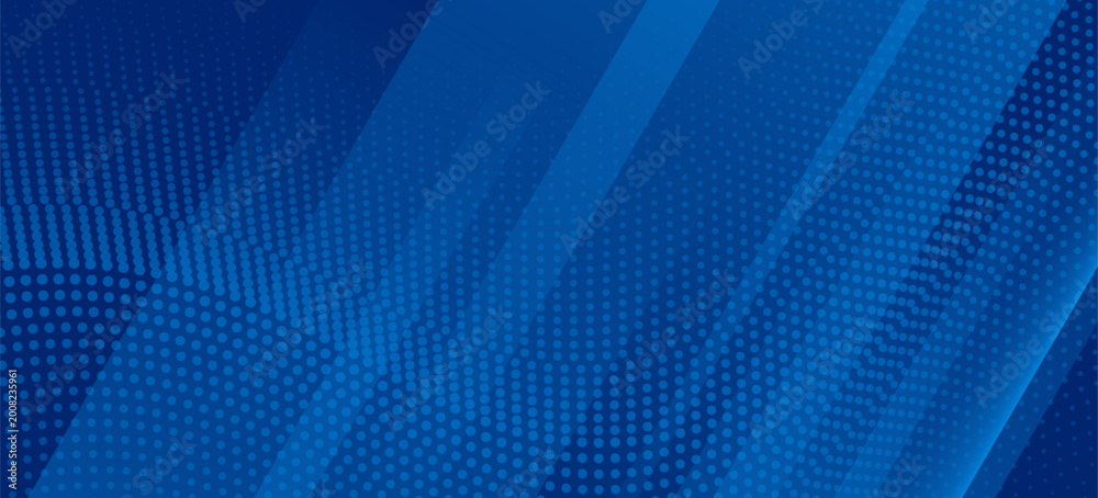 Obraz premium Abstract blue background with glowing geometric lines. Modern blue gradient square shape design. Futuristic technology concept. Suit for brochure,