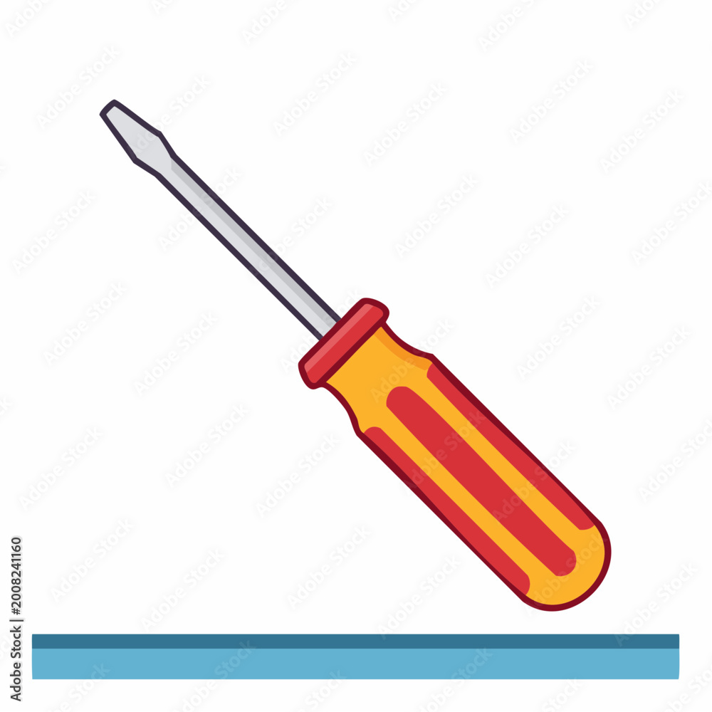 Fototapeta premium Flathead Screwdriver Illustration