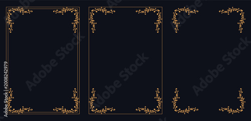 Valokuva Elegant Frame Design: An assortment of sophisticated, decorative frames, each showcasing ornate floral and ornamental designs, perfect for adding a touch of elegance to any design