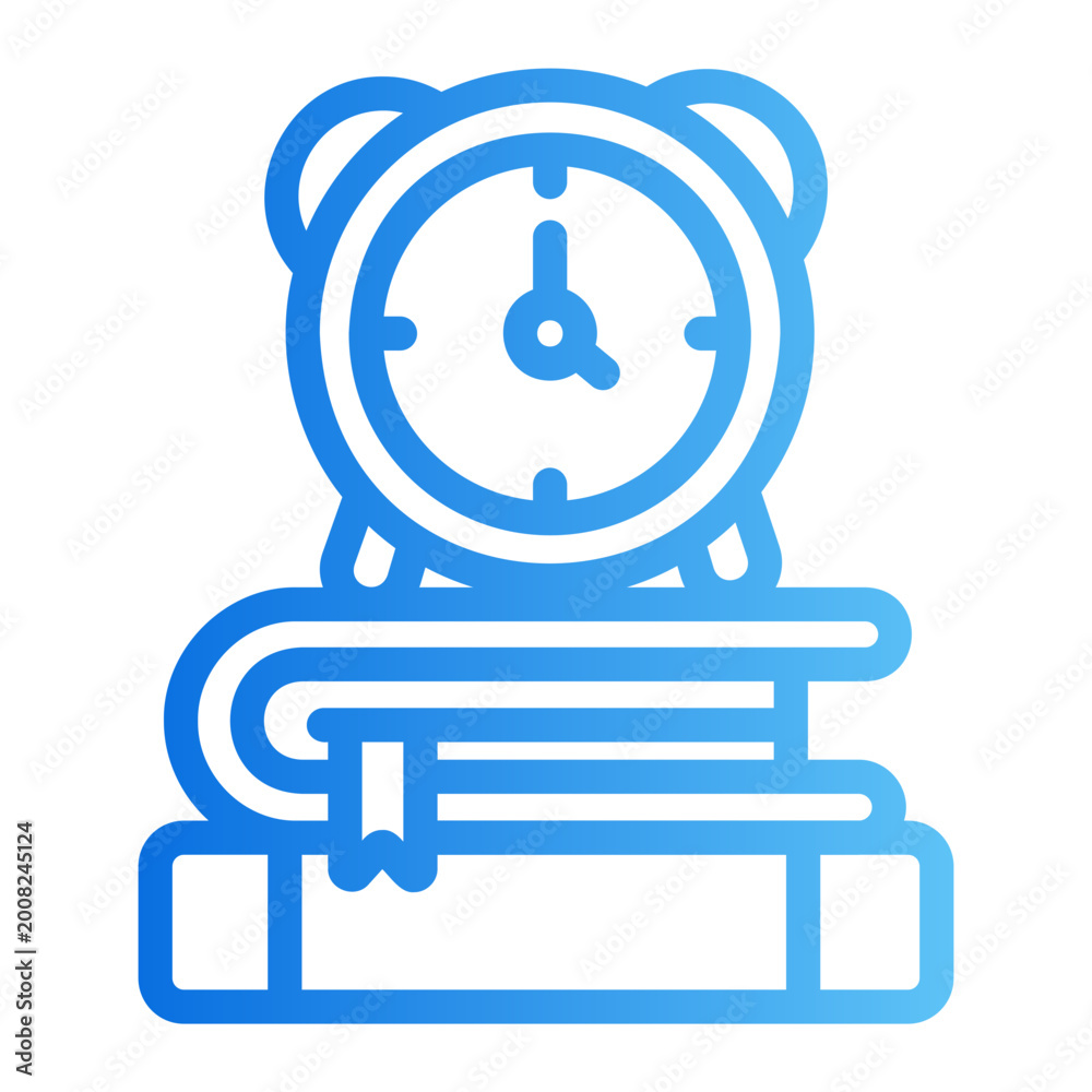 Obraz premium Study clock Line Gradient Icon