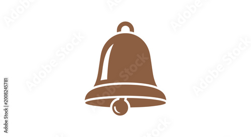 Obraz na płótnie Brown metal bell with clapper.