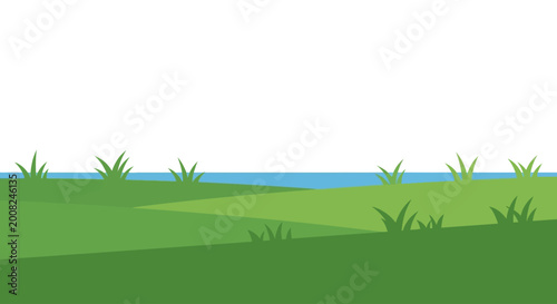 Quadro su tela Green grass on a hill side.