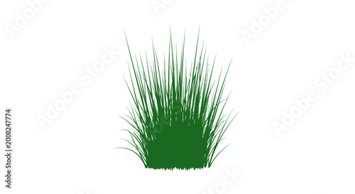 Foto Green grass blades growing together.
