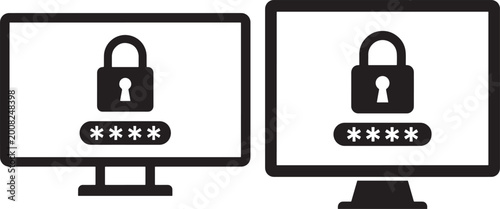 Computer icon security login password protection symbol